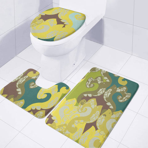 Image of Green Toilet Three Pieces Set