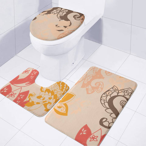 Image of Brown Toilet Three Pieces Set