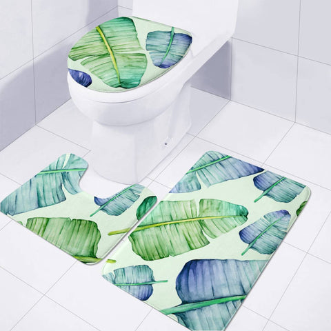 Image of Fancy Tropical Pattern Toilet Three Pieces Set