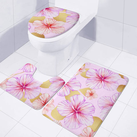 Image of Fancy Tropical Pattern Toilet Three Pieces Set