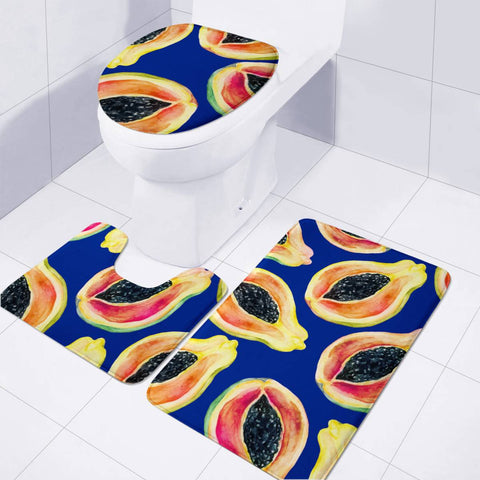 Image of Fancy Tropical Pattern Toilet Three Pieces Set