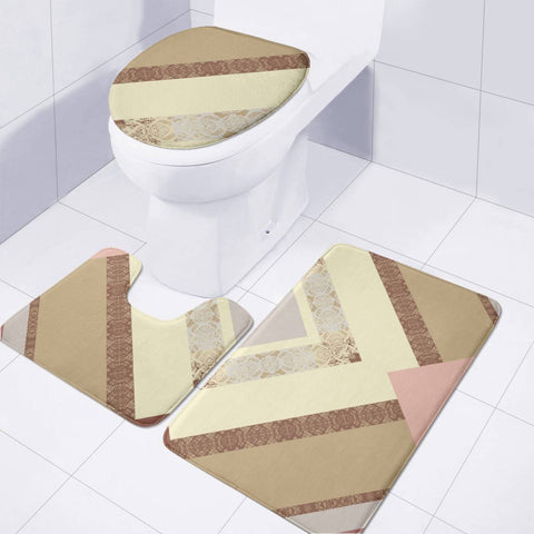 Image of Brown Toilet Three Pieces Set