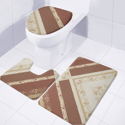 Image of Brown Toilet Three Pieces Set