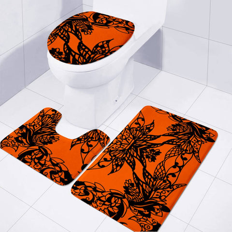 Image of Orange Toilet Three Pieces Set