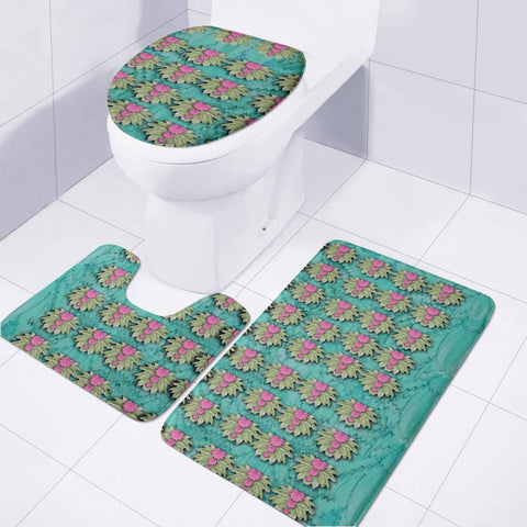 Image of Lotus Bloom In The Sacred Soft Warm Sea Toilet Three Pieces Set