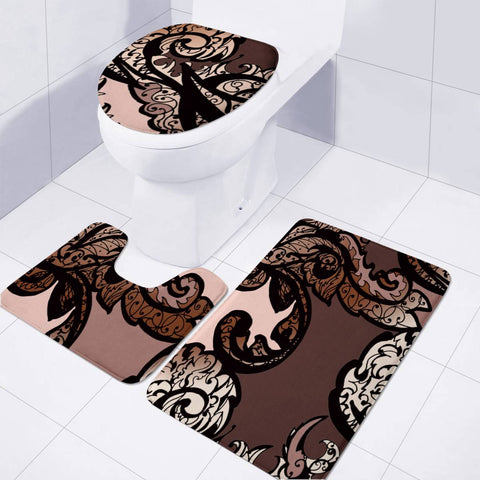 Image of Brown Toilet Three Pieces Set