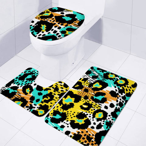 Image of Modern Abstract Animal Print Toilet Three Pieces Set