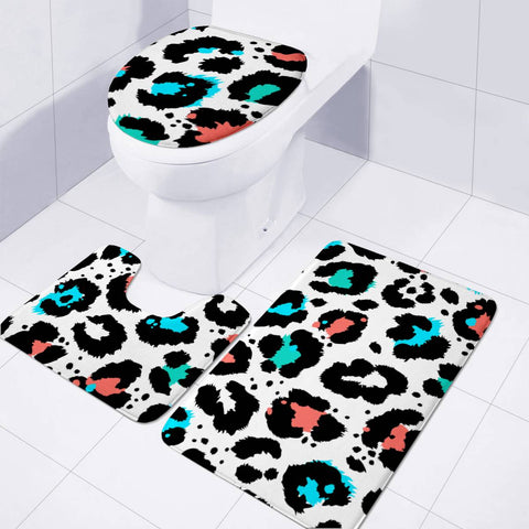 Image of Modern Abstract Animal Print Toilet Three Pieces Set