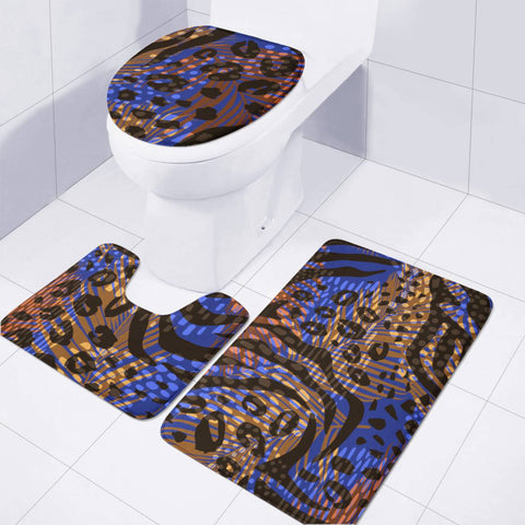 Image of Modern Abstract Animal Print Toilet Three Pieces Set