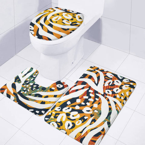 Image of Modern Abstract Animal Print Toilet Three Pieces Set