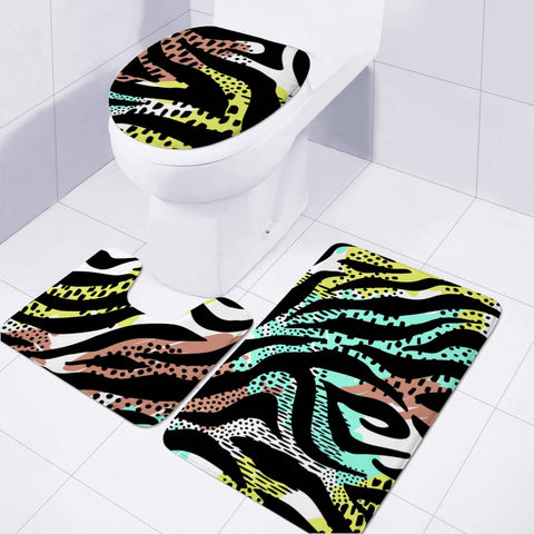 Image of Modern Abstract Animal Print Toilet Three Pieces Set