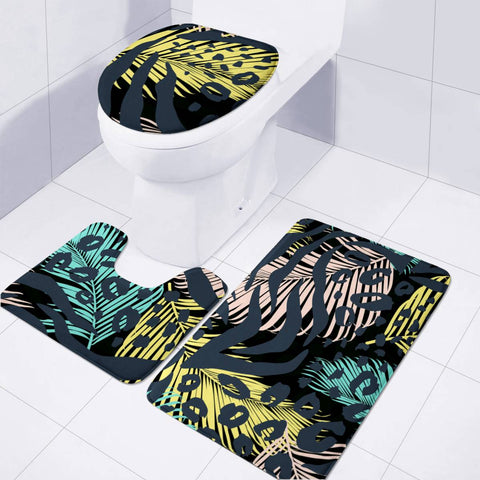 Image of Modern Abstract Animal Print Toilet Three Pieces Set