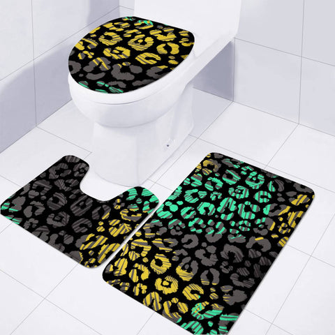 Image of Modern Abstract Animal Print Toilet Three Pieces Set