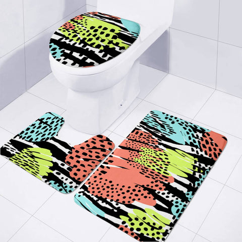 Image of Modern Abstract Animal Print Toilet Three Pieces Set