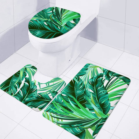 Image of Fancy Tropical Floral Pattern Toilet Three Pieces Set