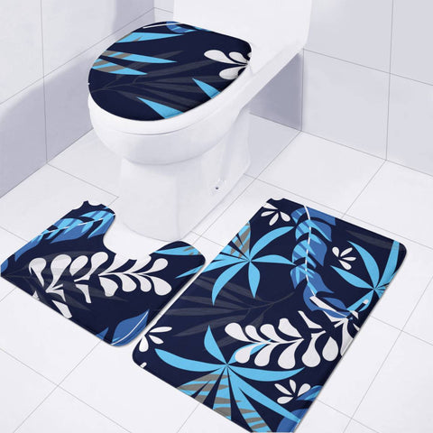 Image of Fancy Tropical Floral Pattern Toilet Three Pieces Set