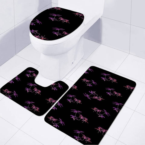 Image of Nature Dark Patten Design Toilet Three Pieces Set