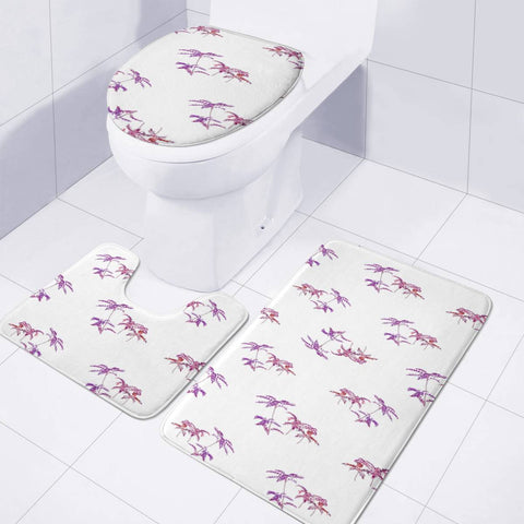 Image of Colored Nature Patten Design Toilet Three Pieces Set