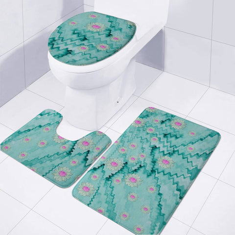 Image of Lotus  Bloom Lagoon Of Soft Warm Clear Peaceful Water Toilet Three Pieces Set