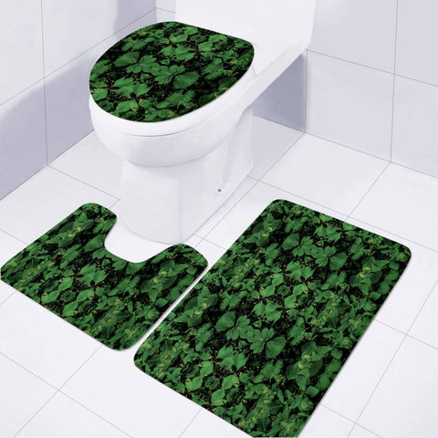 Image of Dark Nature Collage Print Toilet Three Pieces Set