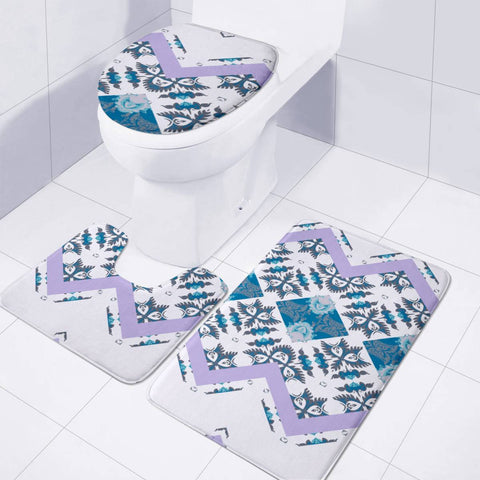 Image of Blue Toilet Three Pieces Set