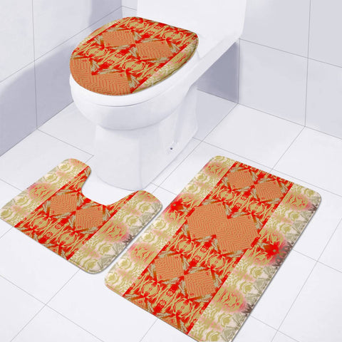 Image of Orange Toilet Three Pieces Set