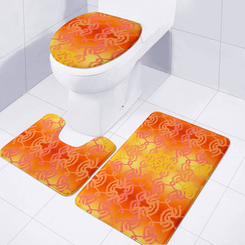 Image of Orange Toilet Three Pieces Set