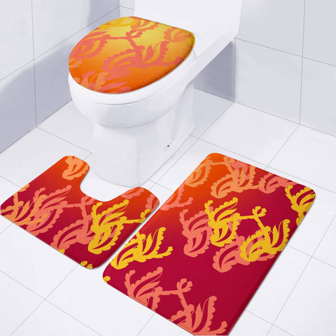 Image of Orange Toilet Three Pieces Set