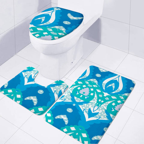 Image of Blue Toilet Three Pieces Set