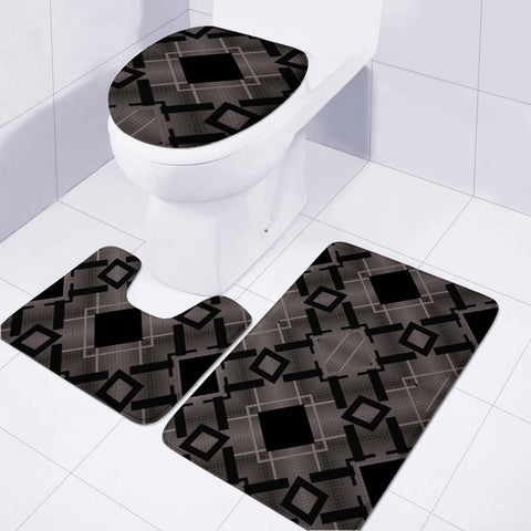 Image of Black Toilet Three Pieces Set