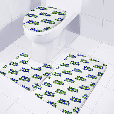 Image of Inspirational Text Motif Pattern Toilet Three Pieces Set