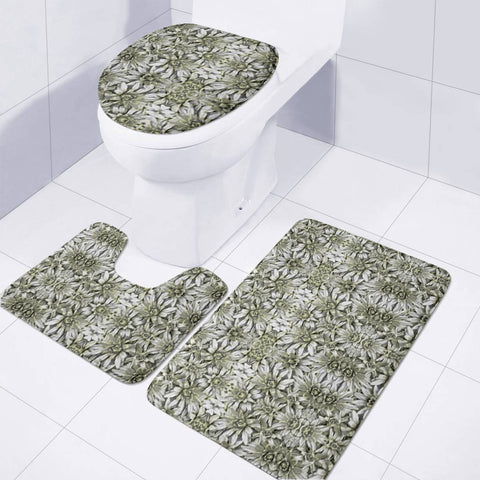 Image of Luxury Floral Print Pattern Toilet Three Pieces Set