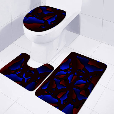 Image of Dark Modern Abstract Print Toilet Three Pieces Set