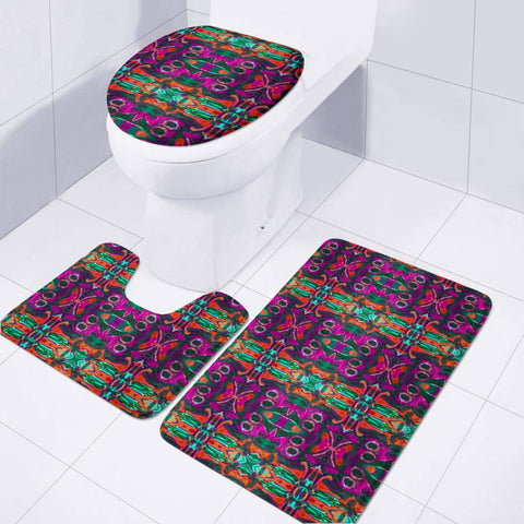 Image of African Style Colorful Print Toilet Three Pieces Set