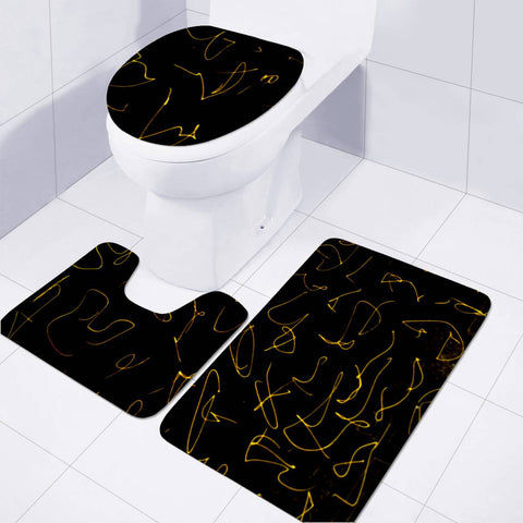 Image of Dark Texture Print Toilet Three Pieces Set