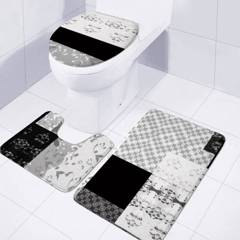 Image of Black Toilet Three Pieces Set