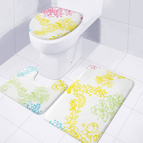 Image of Flowers Toilet Three Pieces Set