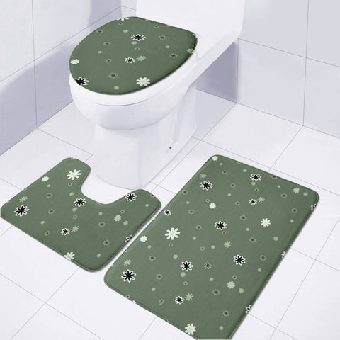 Image of Stars Motif Pattern Design Toilet Three Pieces Set