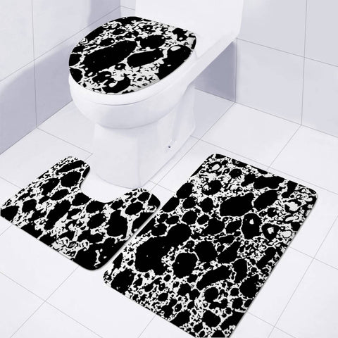 Image of Black And White Abstract Print Toilet Three Pieces Set