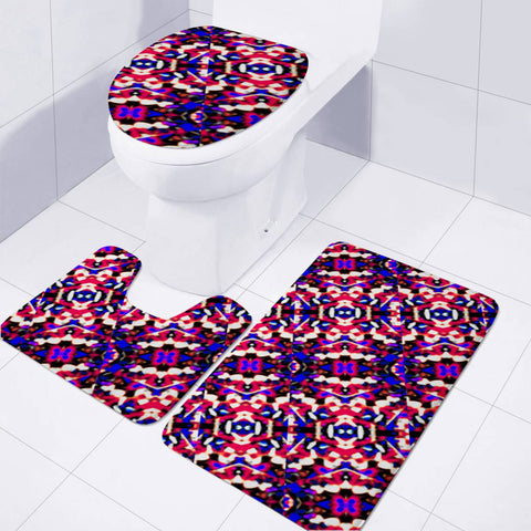 Image of Colorful Vivid Ethnic Geo Print Toilet Three Pieces Set