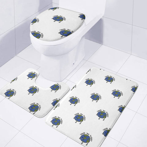 Image of Save The Planet Concept Pattern Toilet Three Pieces Set