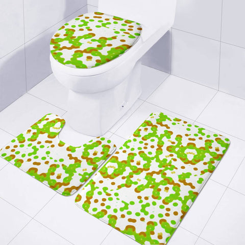 Image of Modern Colorful Abstract Print Toilet Three Pieces Set