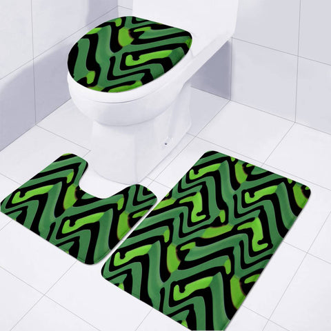 Image of Modern Abstract Camouflage Print Toilet Three Pieces Set