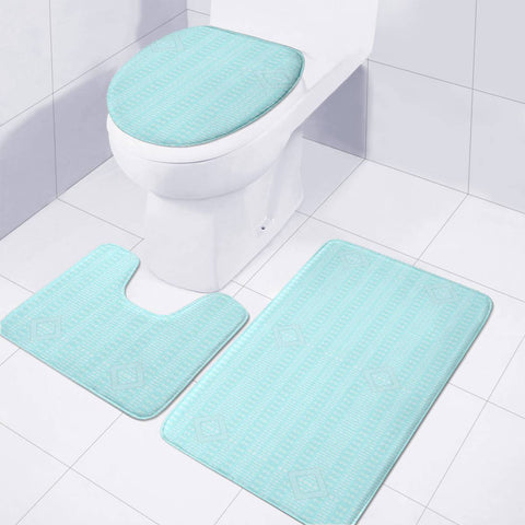 Image of Blue Toilet Three Pieces Set