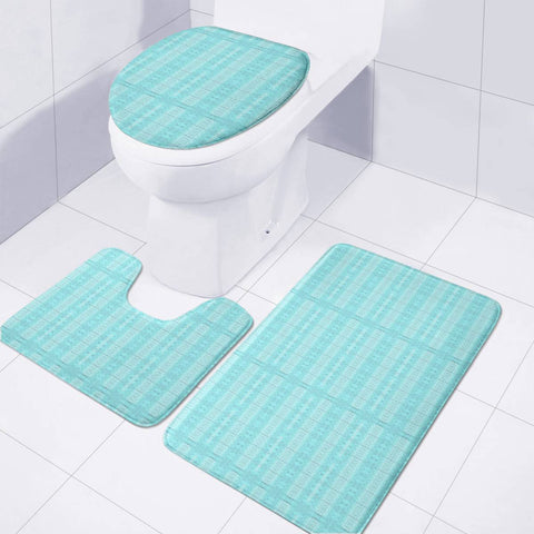 Image of Blue Toilet Three Pieces Set