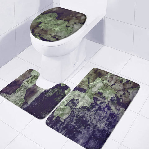 Image of Grunge Camouflage Texture Print Toilet Three Pieces Set