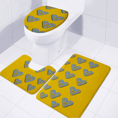 Image of Butterfly Cartoons In Hearts Toilet Three Pieces Set