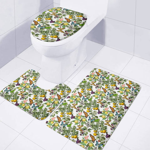 Image of Citruses And Butterflies Toilet Three Pieces Set