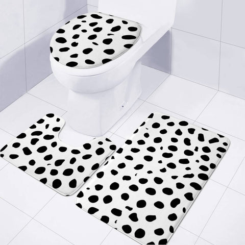 Image of Black And White Cheetah Animal Print Toilet Three Pieces Set