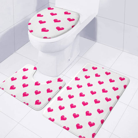 Image of Love Concept Sketchy Drawing Print Pattern Toilet Three Pieces Set